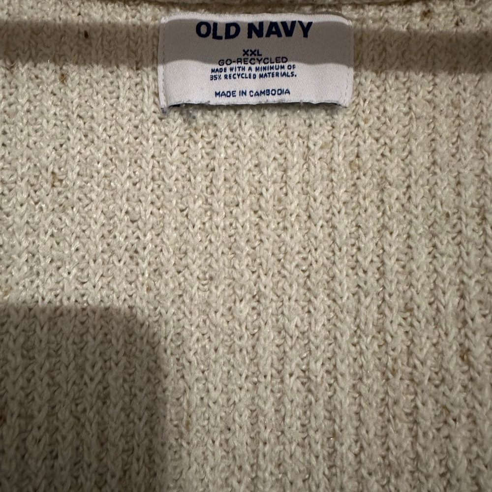 Old Navy Cream Button-Up Ribbed Cardigan - Picture 2 of 3